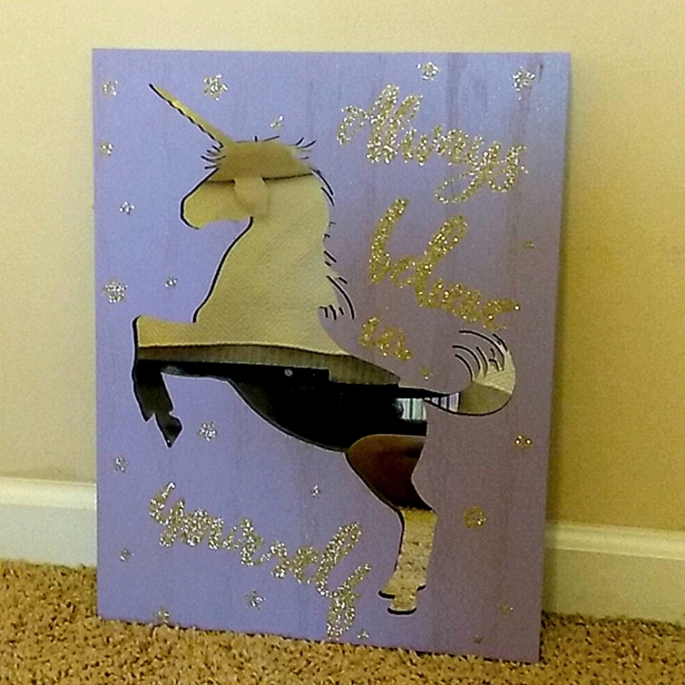 Always Believe In Yourself ( lilac purple, unicorn mirror